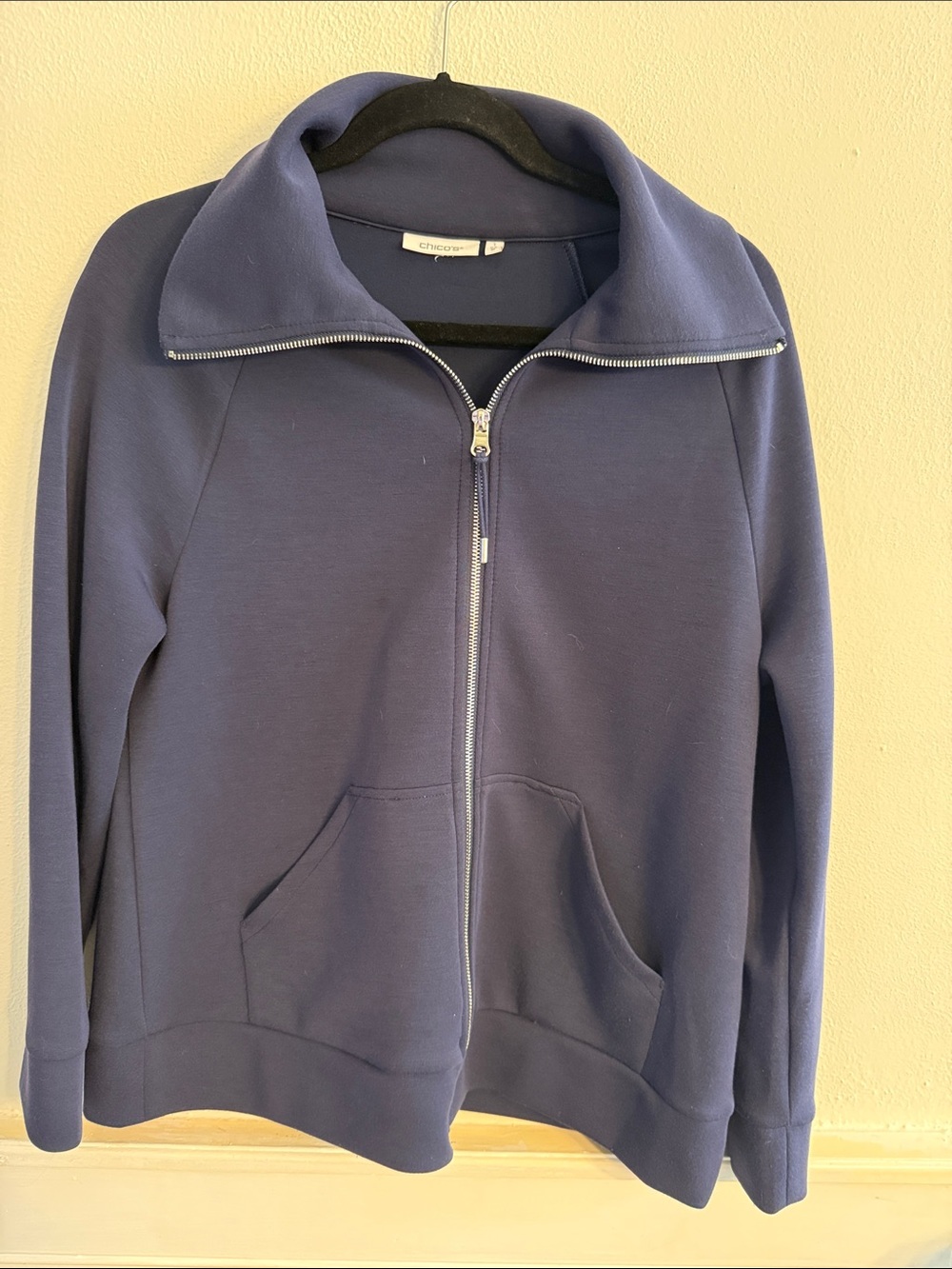 Chico's Deep Navy Full-Zip Bomber Jacket